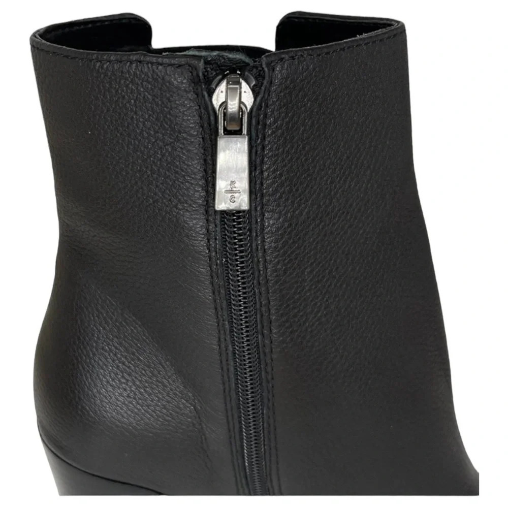 Kenneth Cole NY Justin Black Leather Womens Heeled Ankle Boots Size 10M - Picture 7 of 11